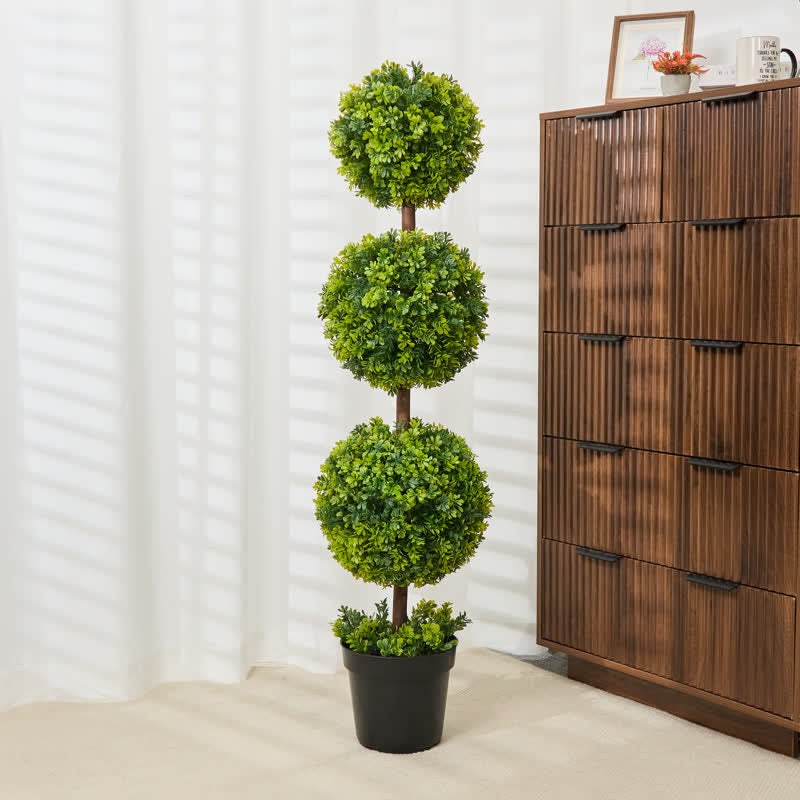 Brighthowl Artificial Boxwood Topiary Ball in Pot