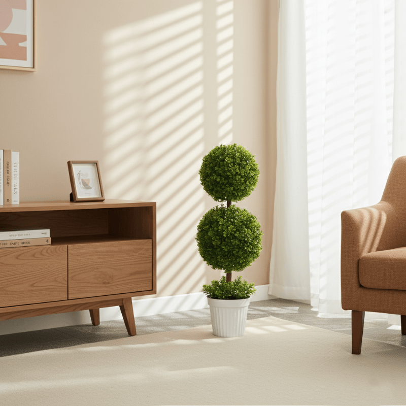 Brighthowl Artificial Boxwood Topiary Ball in Pot