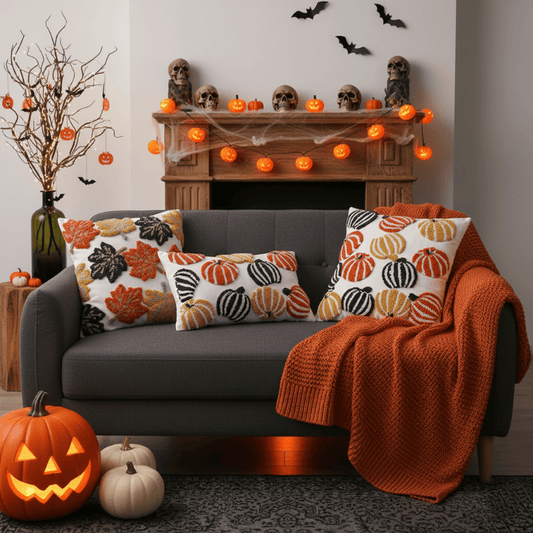 Brighthowl Halloween Tufted Decorative Throw Pillow