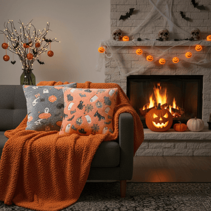Brighthowl Halloween Flannel Luminous Throw Pillow