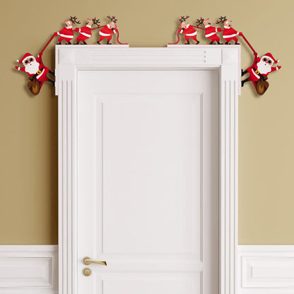 Brighthowl Santa & Reindeer Door Corner Decoration