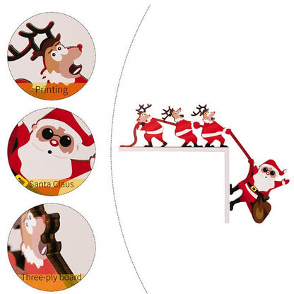 Brighthowl Santa & Reindeer Door Corner Decoration