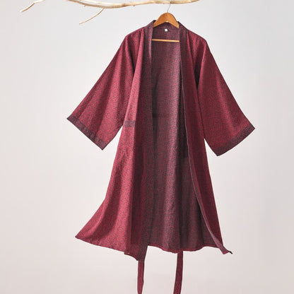 Brighthowl Christmas-inspired Cotton Gauze Kimono Robe