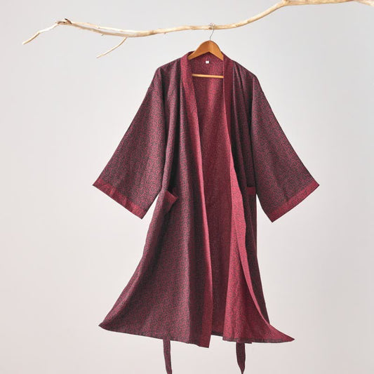 Brighthowl Christmas-inspired Cotton Gauze Kimono Robe