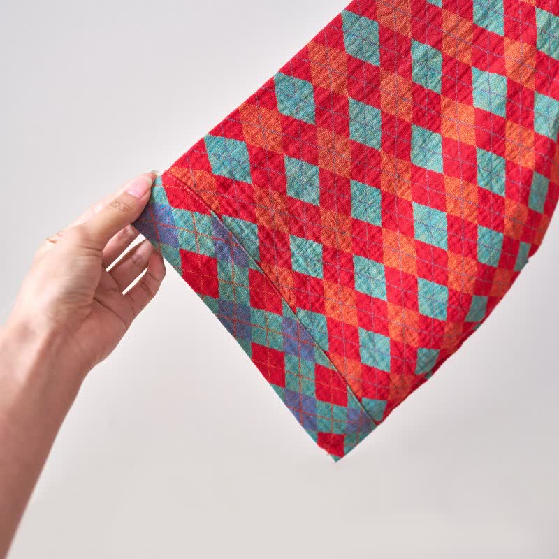 Brighthowl Classic Diamond Cotton Gauze Kimono Robe