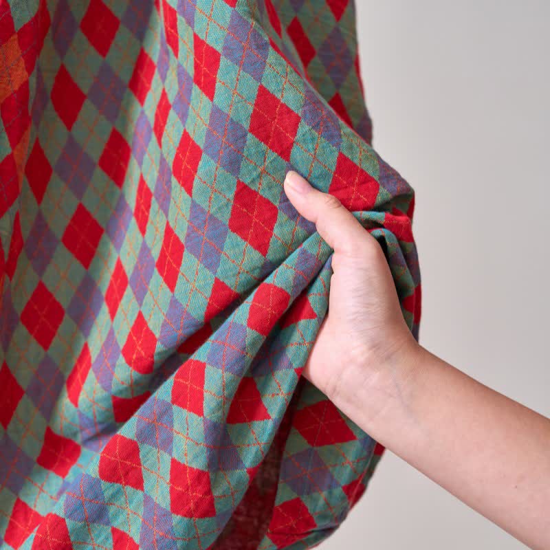 Brighthowl Classic Diamond Cotton Gauze Kimono Robe