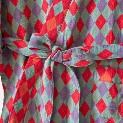 Brighthowl Classic Diamond Cotton Gauze Kimono Robe