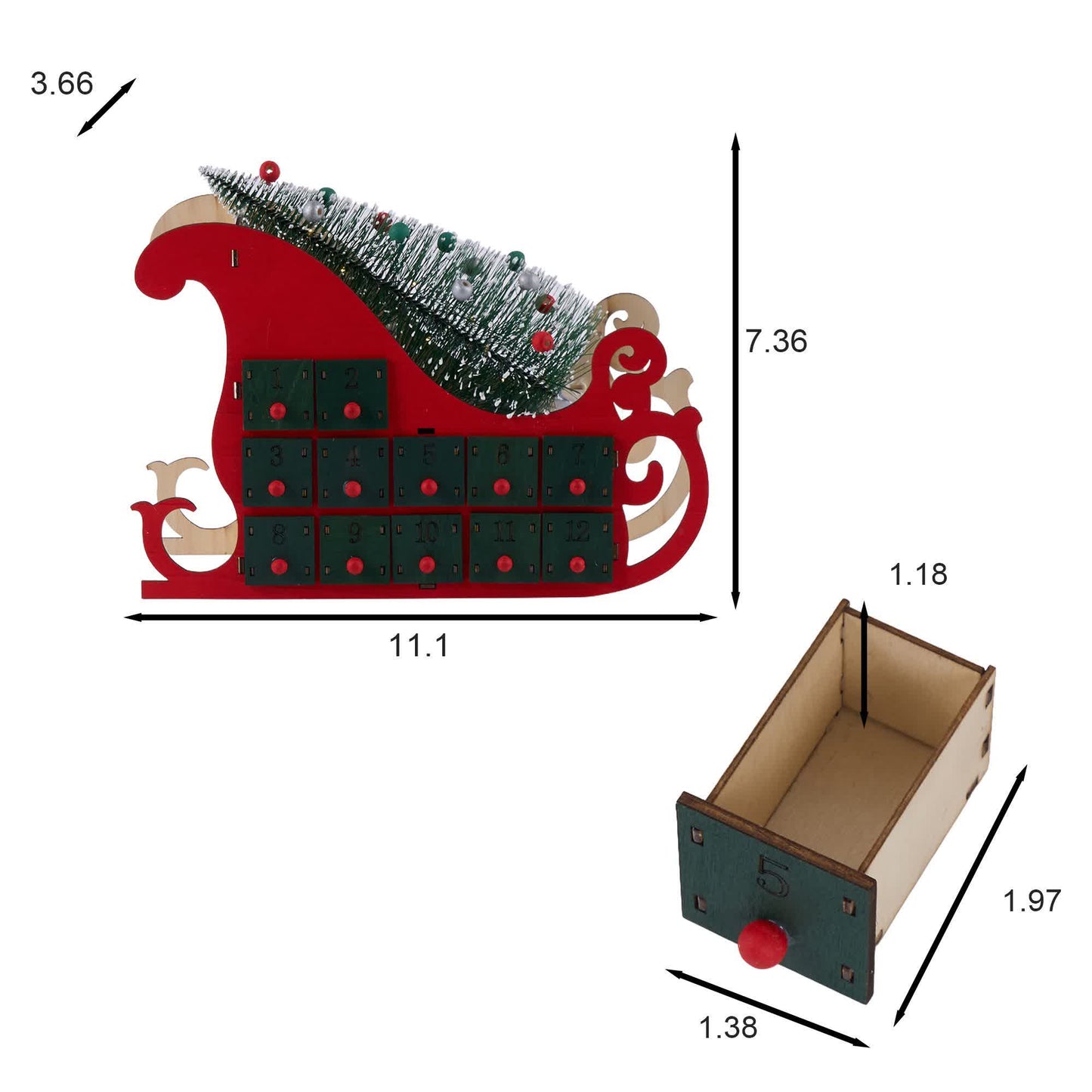 Brighthowl Christmas Countdown Advent Calendar Gift Box Decor
