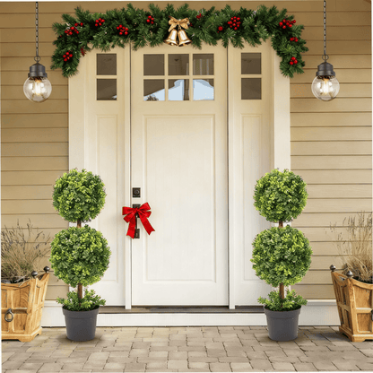 Brighthowl Artificial Boxwood Topiary Ball in Pot