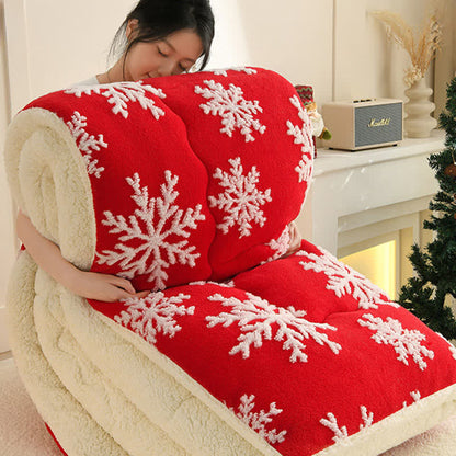 Brighthowl Snowflake Jacquard Sherpa Blanket