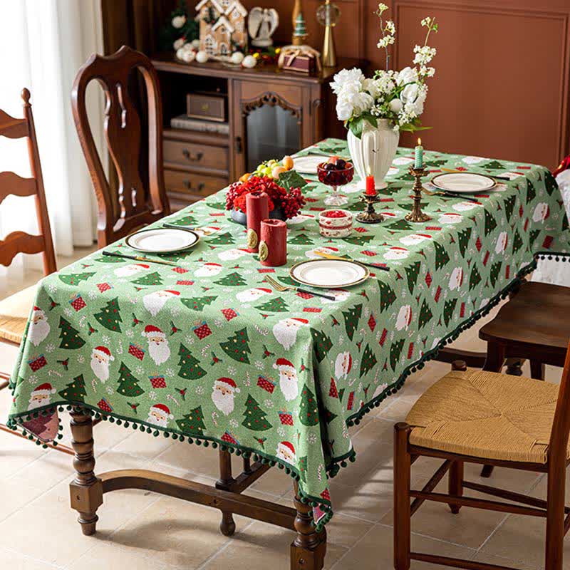 Brighthowl Santa Tree Gift Print Christmas Tablecloth