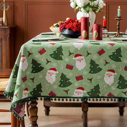 Brighthowl Santa Tree Gift Print Christmas Tablecloth