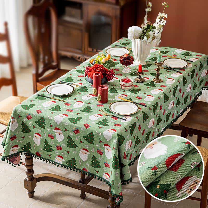 Brighthowl Santa Tree Gift Print Christmas Tablecloth