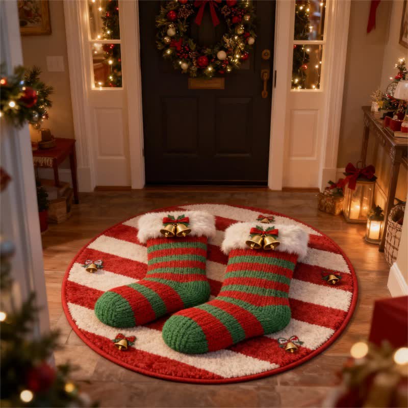 Brighthowl Christmas Stocking 3D Effect Rug
