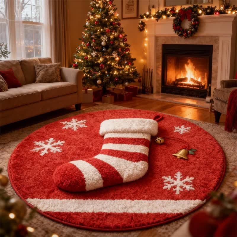 Brighthowl Christmas Stocking 3D Effect Rug