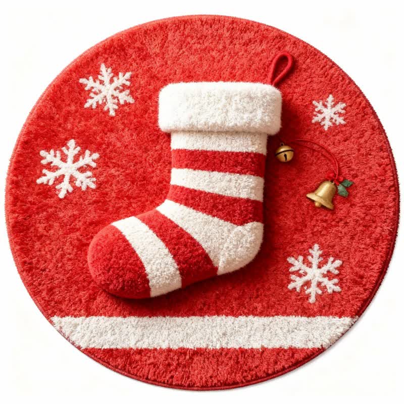 Brighthowl Christmas Stocking 3D Effect Rug