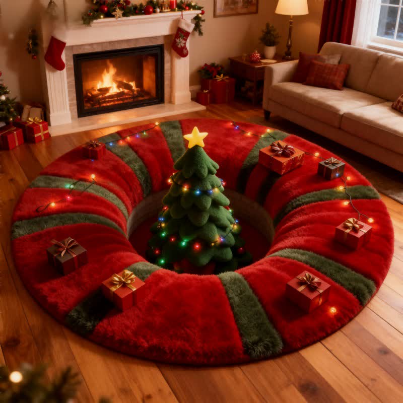 Brighthowl Christmas Tree 3D Effect Rug