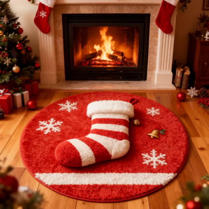 Brighthowl Christmas Stocking 3D Effect Rug