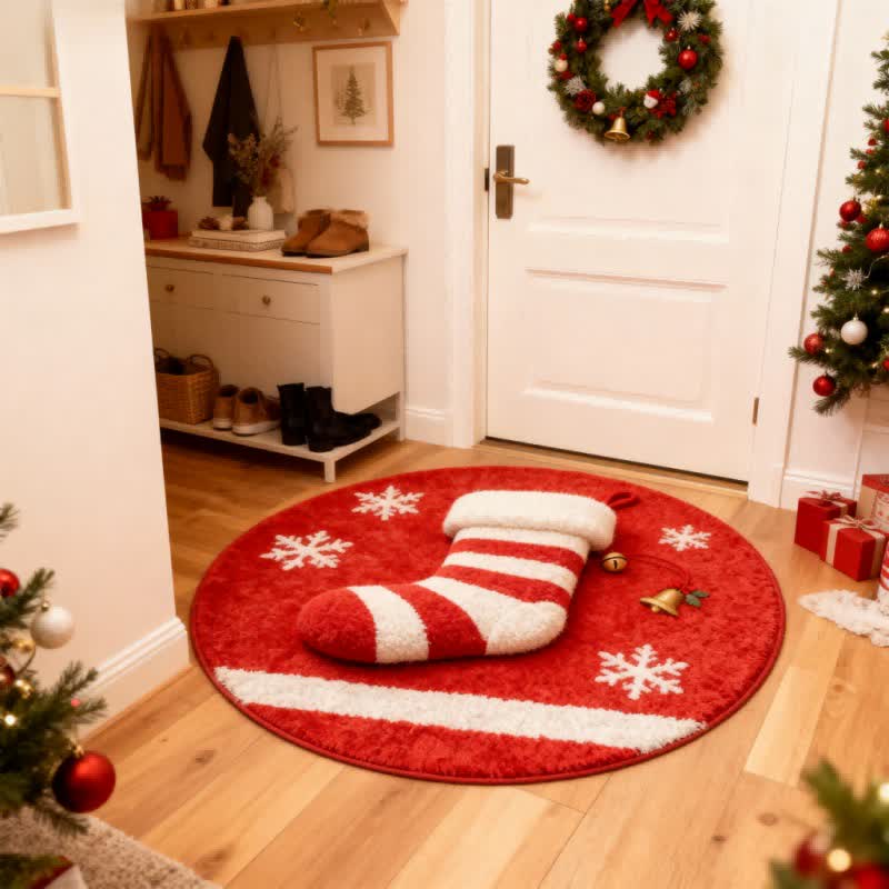 Brighthowl Christmas Stocking 3D Effect Rug