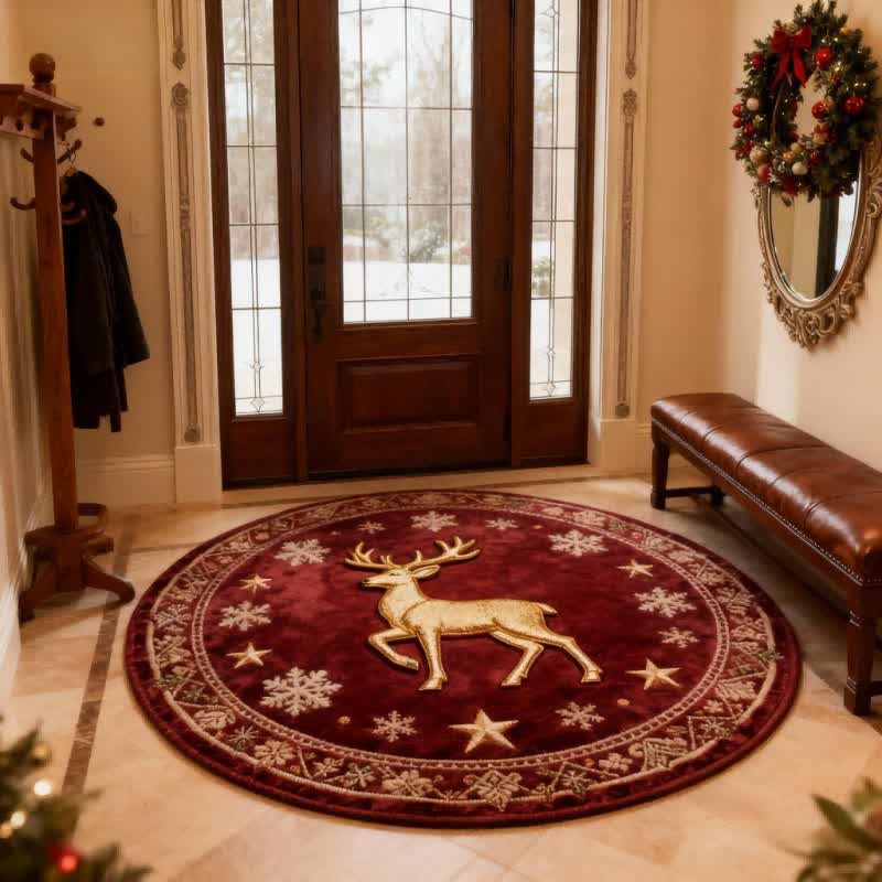Brighthowl Christmas Reindeer 3d Effect Rug