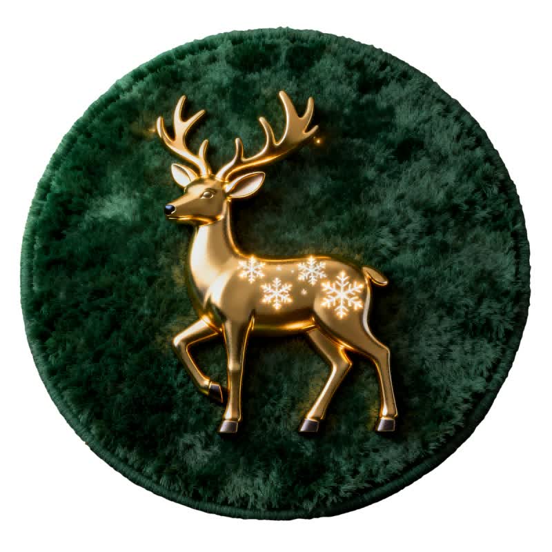 Brighthowl Christmas Reindeer 3d Effect Rug