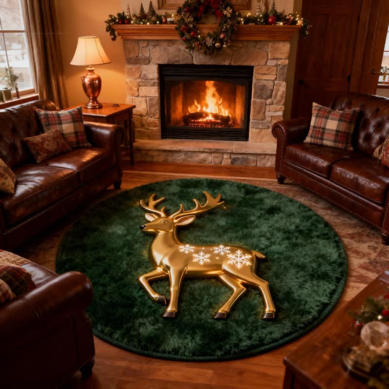 Brighthowl Christmas Reindeer 3d Effect Rug