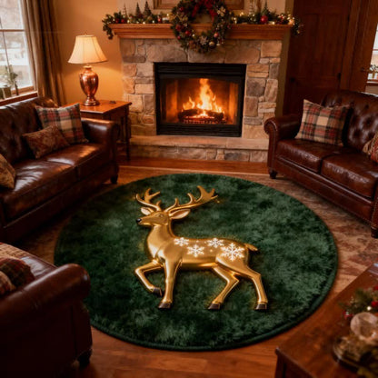 Brighthowl Christmas Reindeer 3d Effect Rug