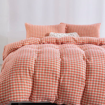 Brighthowl Cozy Plaid 100% Cotton Duvet Cover Set (3PCS)