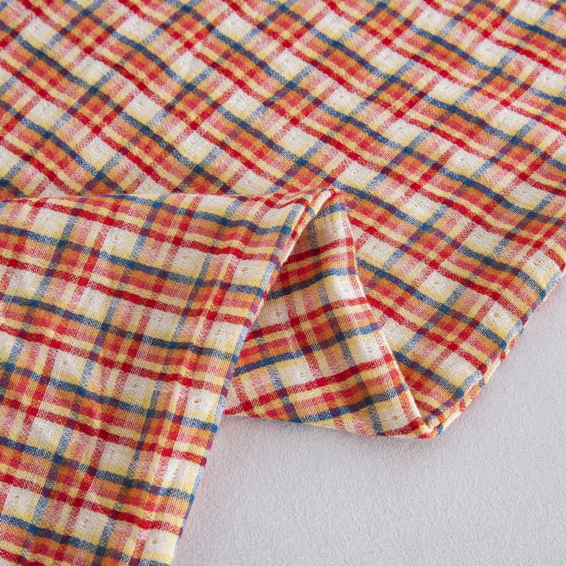 Brighthowl Cozy Plaid 100% Cotton Duvet Cover Set (3PCS)