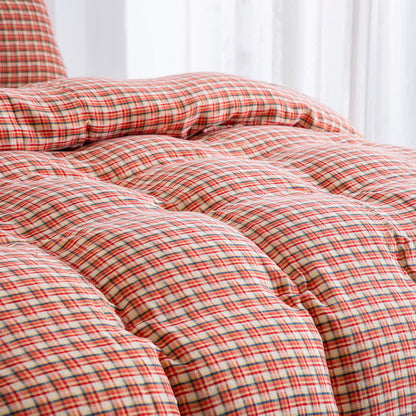 Brighthowl Cozy Plaid 100% Cotton Duvet Cover Set (3PCS)
