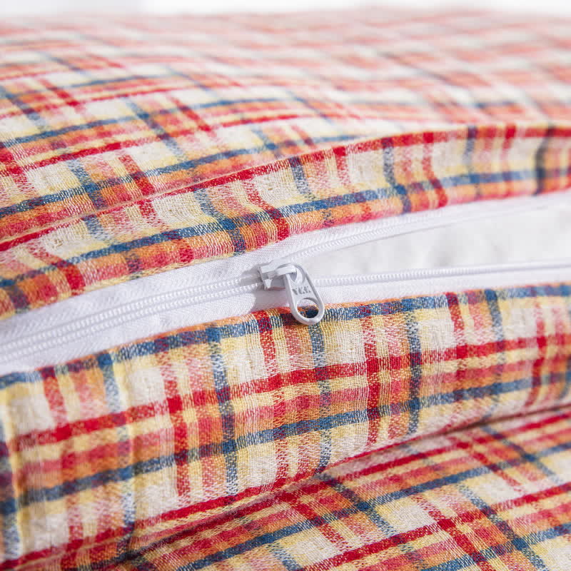 Brighthowl Cozy Plaid 100% Cotton Duvet Cover Set (3PCS)