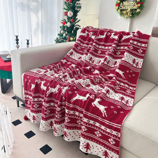 Brighthowl Christmas Inspired Knitted Throw Blanket