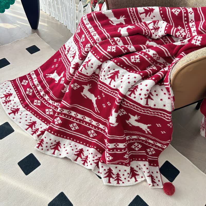 Brighthowl Christmas Inspired Knitted Throw Blanket