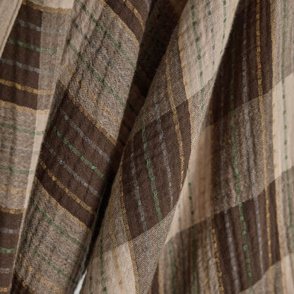 Brighthowl Classic Plaid Cotton Gauze Kimono Robe