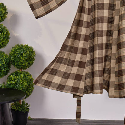 Brighthowl Classic Plaid Cotton Gauze Kimono Robe