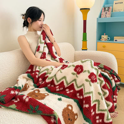 Brighthowl Festive Cute Animal Plush Throw Blanket