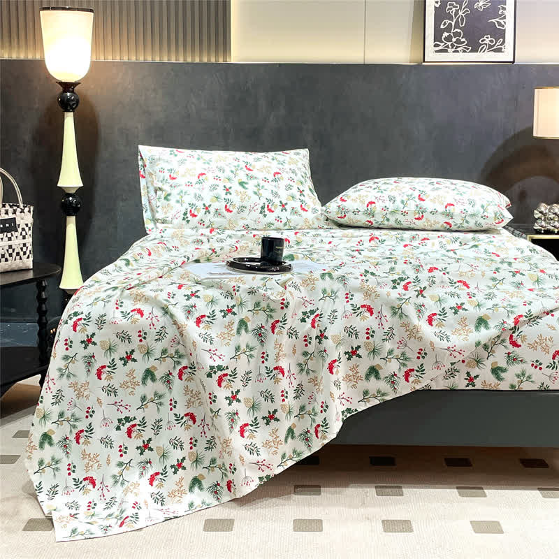 Brighthowl Christmas Festive Botanical Sheet Set