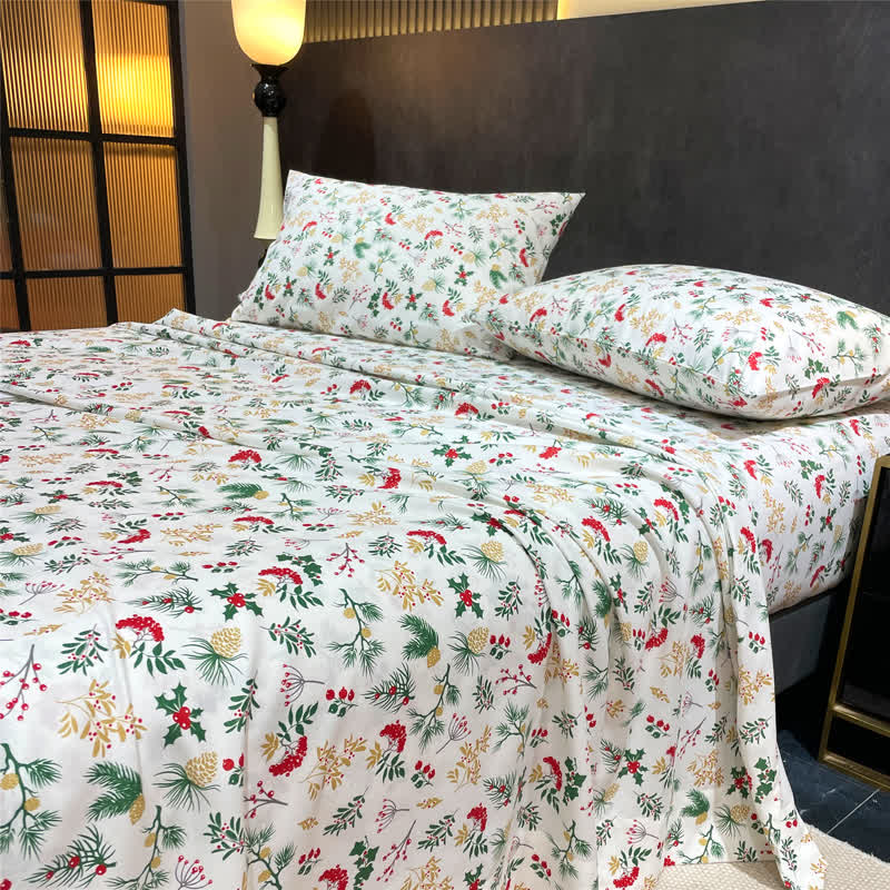 Brighthowl Christmas Festive Botanical Sheet Set
