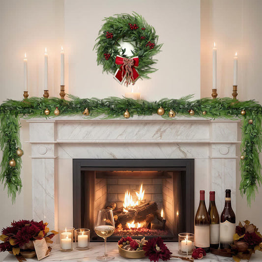 Brighthowl PE Faux Greenery Olive Branch Christmas Garland