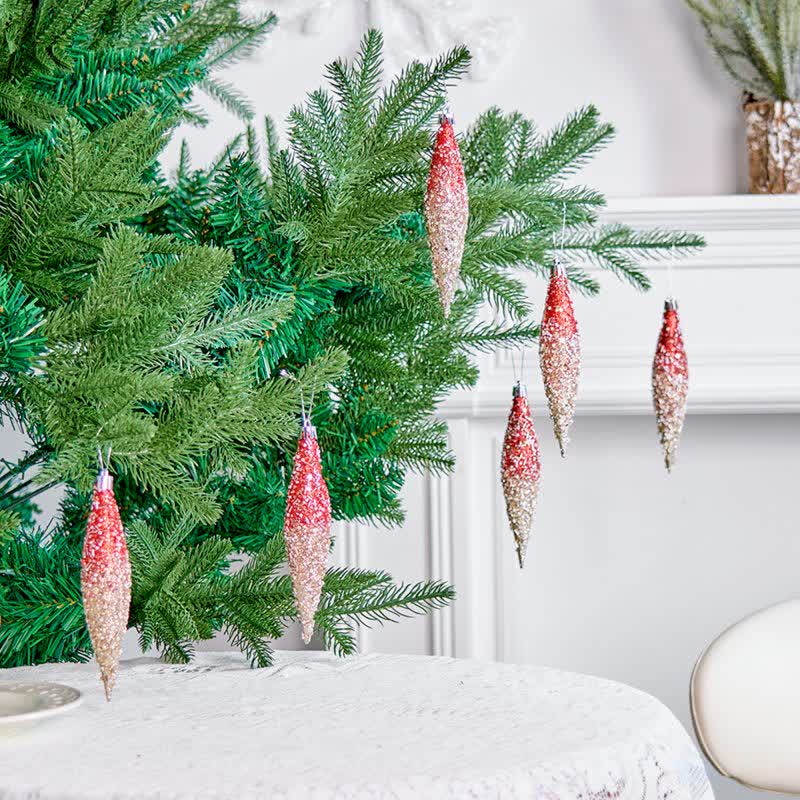 Brighthowl Gradient Glitter Christmas Tree Ornament Set