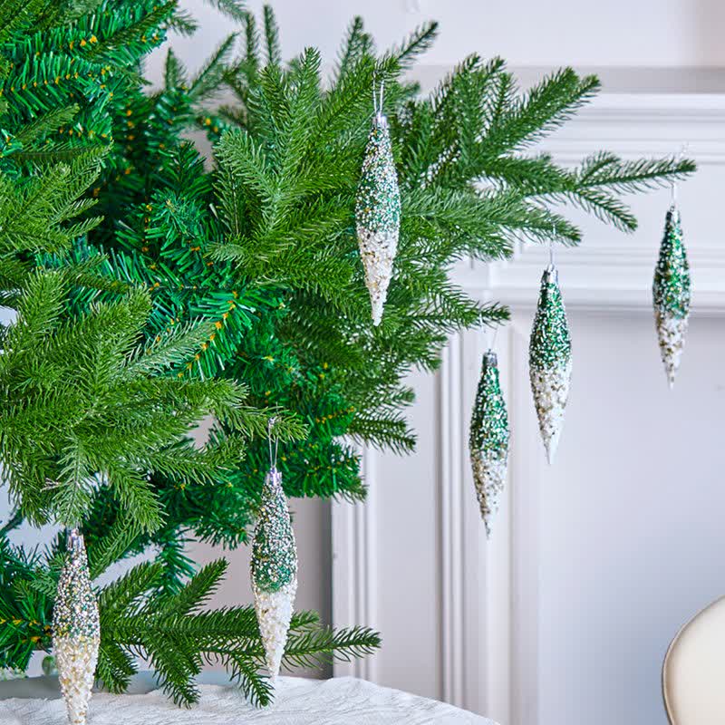 Brighthowl Gradient Glitter Christmas Tree Ornament Set