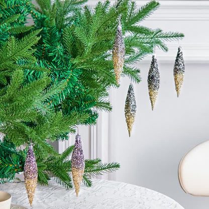 Brighthowl Gradient Glitter Christmas Tree Ornament Set