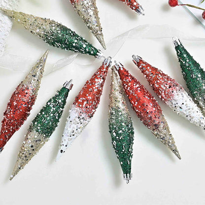 Brighthowl Gradient Glitter Christmas Tree Ornament Set