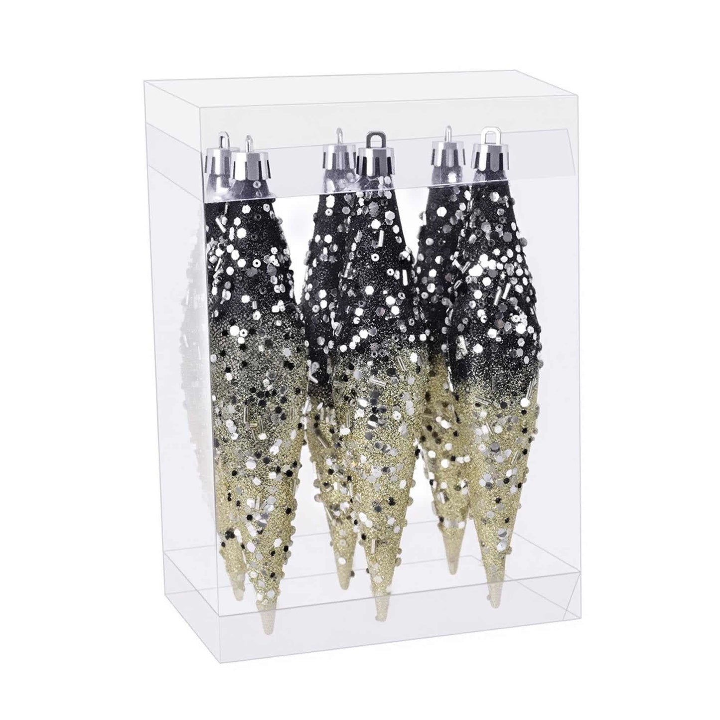 Brighthowl Gradient Glitter Christmas Tree Ornament Set