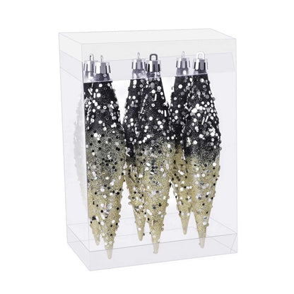 Brighthowl Gradient Glitter Christmas Tree Ornament Set