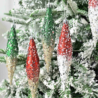 Brighthowl Gradient Glitter Christmas Tree Ornament Set
