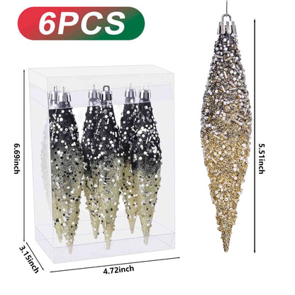 Brighthowl Gradient Glitter Christmas Tree Ornament Set