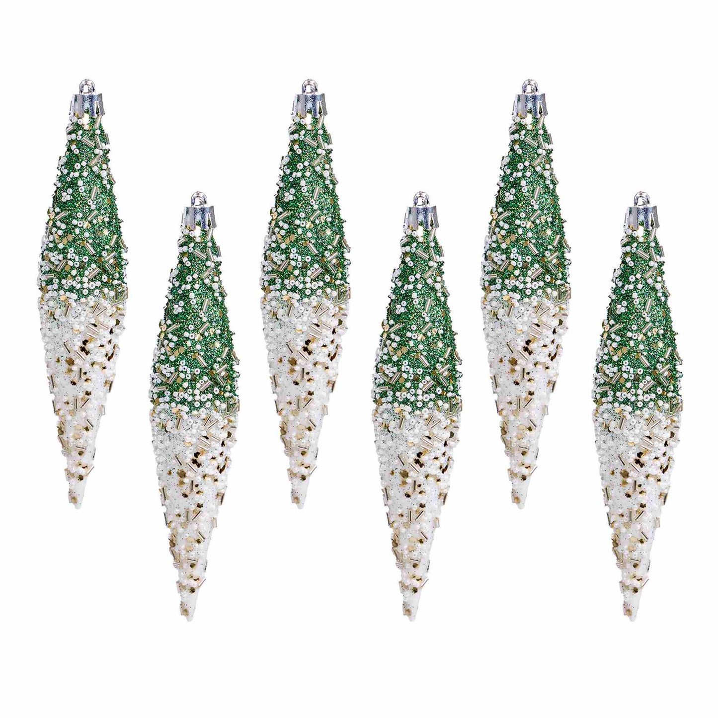 Brighthowl Gradient Glitter Christmas Tree Ornament Set