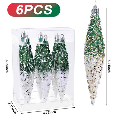 Brighthowl Gradient Glitter Christmas Tree Ornament Set