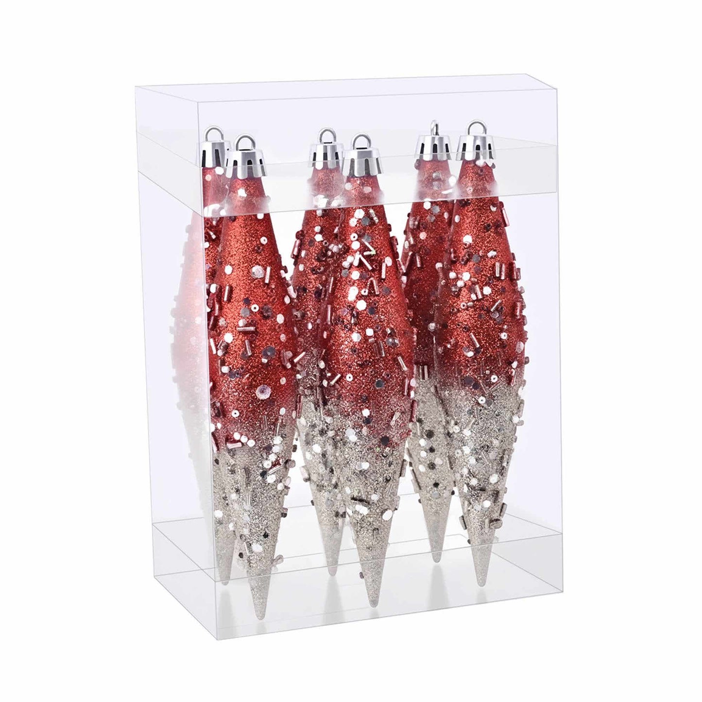 Brighthowl Gradient Glitter Christmas Tree Ornament Set